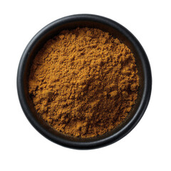Dark bowl holds spice powder