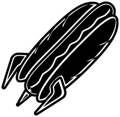 hotdog illustration food silhouette snack logo sausage icon meal outline fast sandwich dog fast food food mustard meat american hot shape with vector graphic background