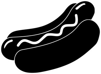 hotdog illustration food silhouette snack logo sausage icon meal outline fast sandwich dog fast food food mustard meat american hot shape with vector graphic background