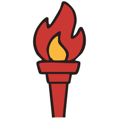 sumpah pemuda vector flat design illustration. torch vector flat design illustration