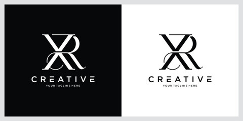 Initial XR or RX letter logo design vector