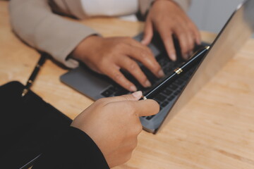 Accounting company provide finance and taxation planning for profitable cash flow, Auditor and accountant team working in office, analyze financial data and accounting record with calculator.Insight