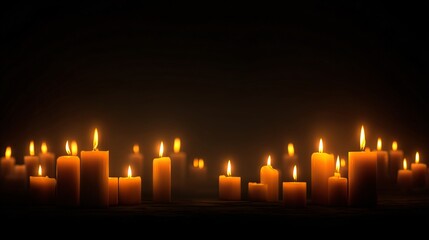 Many Lit Candles in the Dark Remembrance Hope and Peace