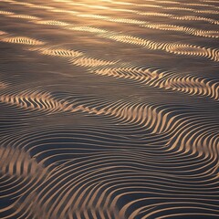 Intricate patterns of rippling sand, showcasing subtle light and shadow, create a captivating abstract design.