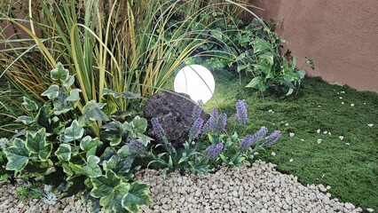 green grass and flowers