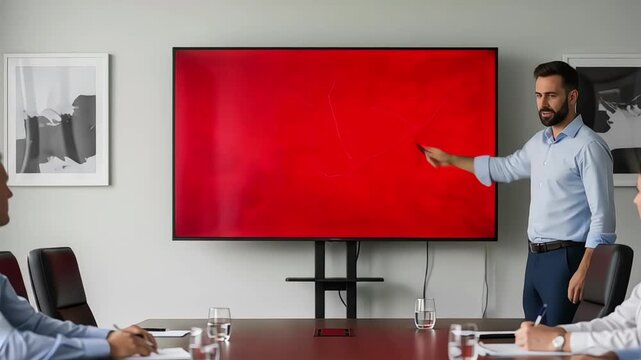 A professional presenting insights in a modern conference room.