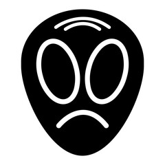 icon glyph symbol of a space alien face or head
