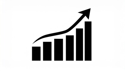 Simple vector graphic of a business growth chart with an increasing arrow, symbolizing market profit and data analysis AIzaSyClPJ0XRC-nu8GkvNTzMe5e9SBIdu4I2DE