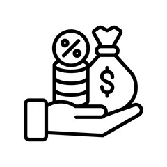 Commission Icon Vector Illustration Line Version