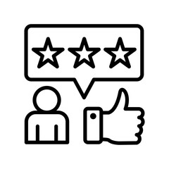 Review Icon Vector Illustration Line Version