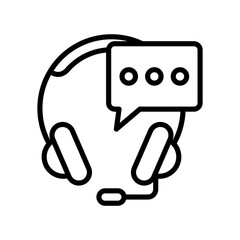 Customer Service Icon Vector Illustration Line Version