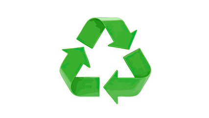 Obraz premium Close-up view of a bright green recycling symbol.