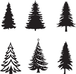Obraz premium christmas trees set