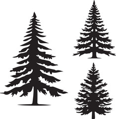 Obraz premium set of christmas trees