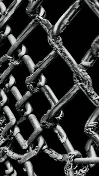Metal chain link. Monochrome color..