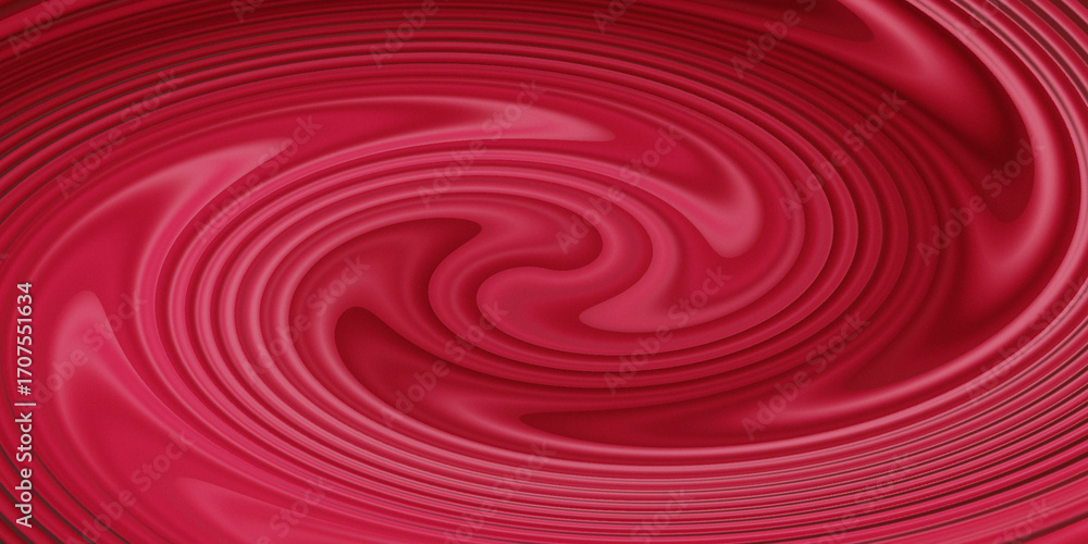 Poster abstract crimson red swirling textured background with concentric ripples creating a hypnotic and el