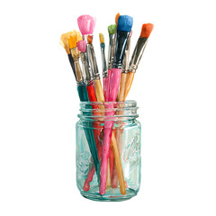 paintbrushes in a jar clipart png