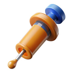 3d syringe medical tool icon isolated on transparent background