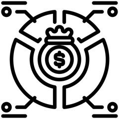 asset allocation icon isolated on white background. vector illustration icon for passive Income and investment