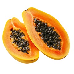 Vibrant Fresh Papaya Halves Isolated Tropical Fruit for Healthy Eating Diet and Wellness Food Photography