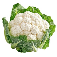 Whole Fresh Organic Cauliflower Isolated Healthy Low Carb Keto Vegetable Diet Food Ingredient