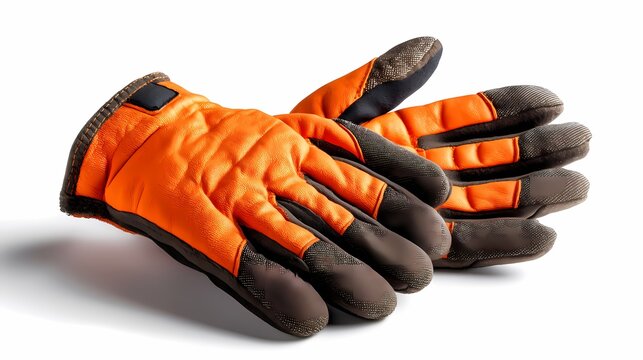 Bright Orange Work Gloves for Safety and Protection in Labor Tasks