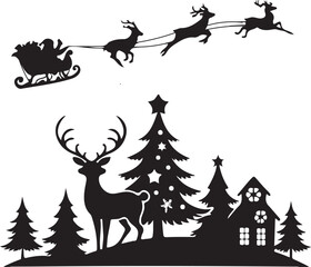 christmas tree and deer