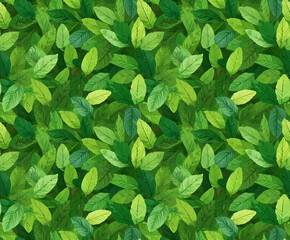 seamless pattern tiles: green leaves