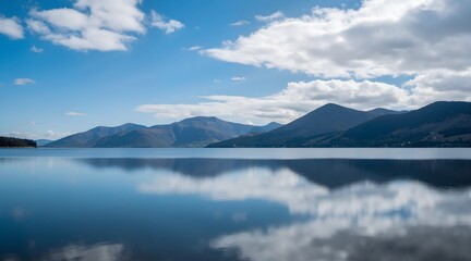 mountain lake in the morning