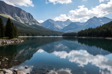 Naklejka premium mountain lake in the alps
