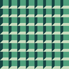 Monochromatic attic window pattern created in shades of green