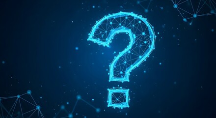 Futuristic digital question mark symbol with technology and innovation concept