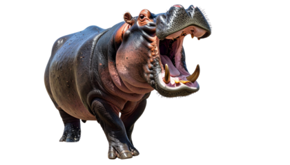 Hippo PNG, Wild Animal, Transparent Background, African Hippopotamus, River Animal, Cute Hippo, Cartoon Hippo Illustration, Dangerous Wildlife Mammal