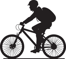 Obraz premium Black silhouette of a person riding a bicycle cycling