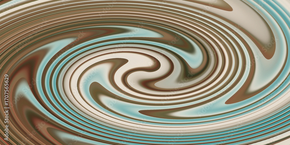 Poster abstract swirling vortex of earthy tones and serene greens creating a dynamic visual flow and organi
