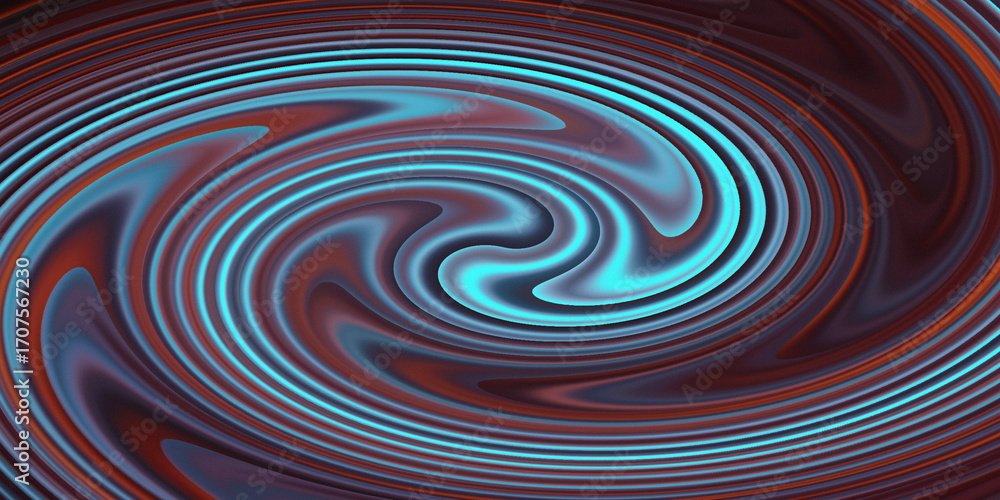 Poster mesmerizing swirling abstract pattern with cyan purple and dark hues dynamic fluid motion visuals
