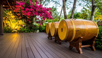 Tropical drums on a deck