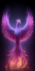 Immortal phoenix representing rebirth and strength