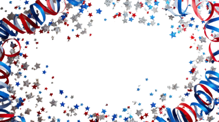 Patriotic confetti border on black