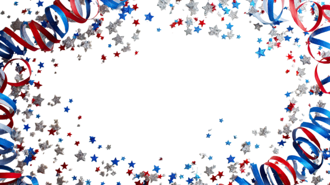 Patriotic confetti border on black