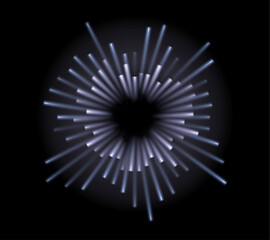 Light burst effect. Firework motion flow. Radial equalizer with transparency