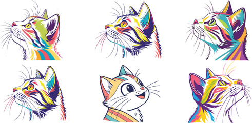 cat colorful vector