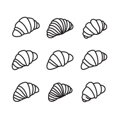 Croissant line art flaky golden breakfast treat
