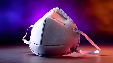 Artistic Close-Up of a Safety Face Mask with Colorful Background