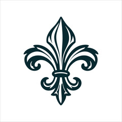 Stylized Fleur-de-lis Symbol, Quebec Pride Saint Jean Baptiste Day Stylized fleur de lis with flowing lines Quebec pride in sky blue © Warten Weg