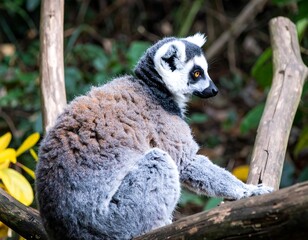Ring-tailed lemur resting on a branch