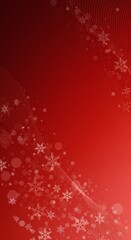 Festive snowfall design on vivid red background
