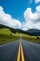 Naklejka premium road to the mountains