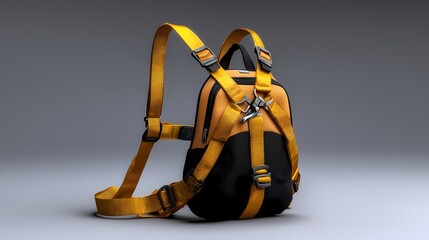 Modern Black and Yellow Backpack with Adjustable Straps and Pockets