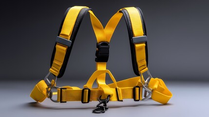 Bright Yellow Safety Harness for Outdoor Activities and Construction Use